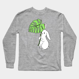 Monstera Leaf Bunny I Long Sleeve T-Shirt